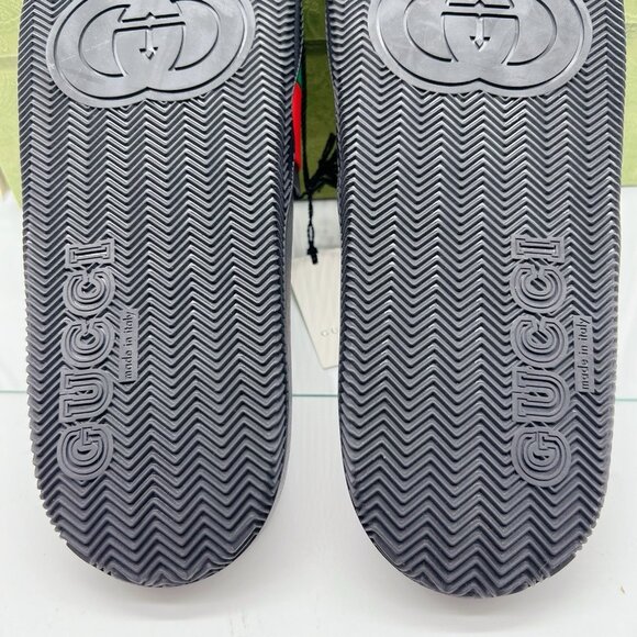Gucci Agrado Interlocking G Logo Rubber Slide Sandals Black Mens UK 10 US 10.5 - Picture 14 of 16